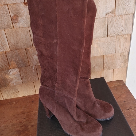 Charles David brown suede slouchy tall boots, size 11 - Picture 1 of 6